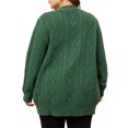 thumbnail image 3 of Suéteres de talla grande para mujeres Agnes Orinda, cárdigans de manga larga con frente abierto y bolsillos 4X verde oscuro, 3 of 5