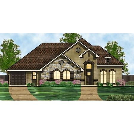 015-831: Traditional Ranch 3 Bed, 3 Bath Luxury Home Plan, 2641 Sq Ft: Full Blueprints with License to Build by Home Plan Marketplace - Lesuto