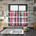 thumbnail image 4 of Yayeee Kitchen Curtains Tier Pair Light Filtering 27"x36" Rod Pocket Short Cafe Window Panel, Red Teal Stripes, 4 of 7