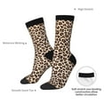 thumbnail image 4 of Vsdgher Leopard Print-2 Crew Socks for Men & Women, Breathable Casual Athletic Ankle Socks, 4 of 6