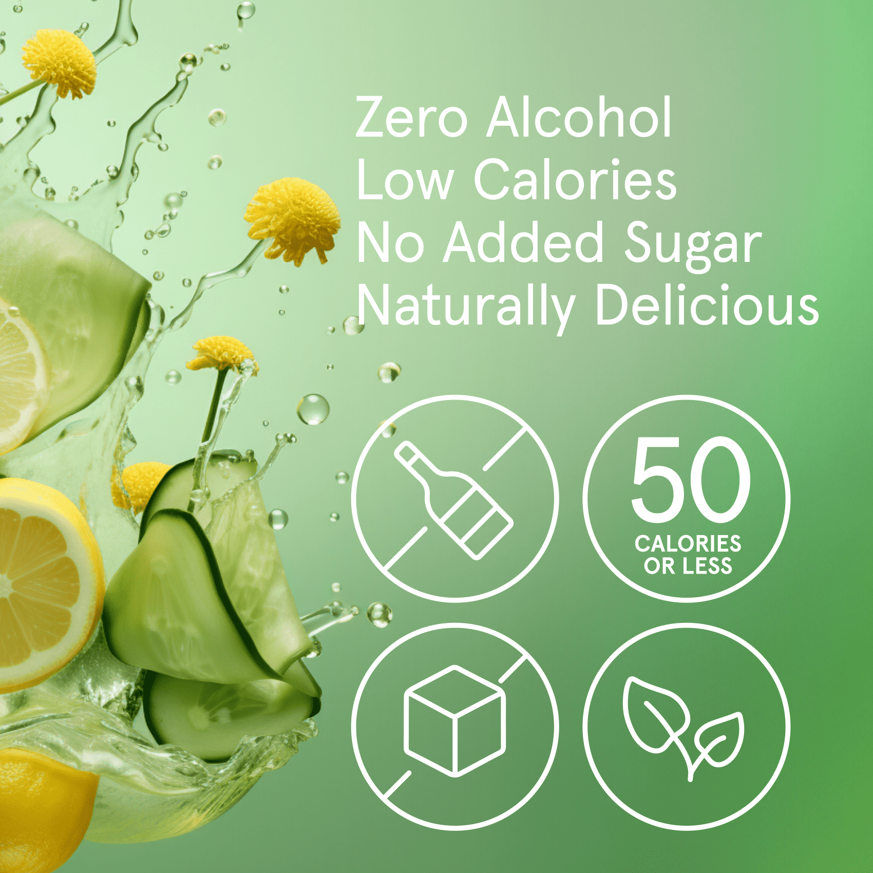 Calexo Cucumber Citron Non Alcoholic Sparkling Beverage 12 oz. 24pk 0.0% ABV