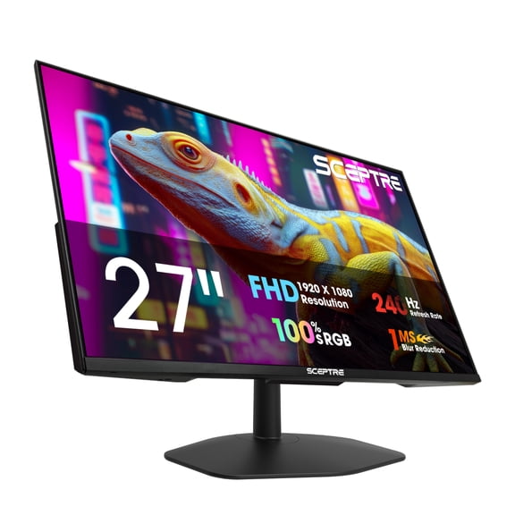 New! Sceptre 27-inch IPS Gaming Monitor up to 240Hz DisplayPort HDMI Build-in Speakers, Machine Black 2027 (E275B-FP240 series)