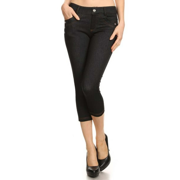 Kuda YLT - Women Standard Capri Jeans Look Jeggings Soft Skinny Stretch ...