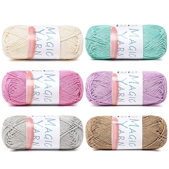 NORVIAN 6 Skeins Bamboo Cotton Blend Yarn with Fluid Drape, #2 Fine Weight, Each 50g(1.76oz), 120m(131yds)
