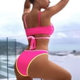 thumbnail image 6 of Ofreoo Womens Swimsuits Solid Two Piece Bikini Set Tankini Bra Swimsuit Praty Bathing Suit Deal of the Week, 6 of 9
