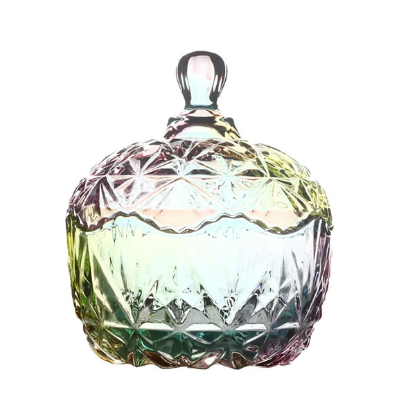 ACDANC Large Clear Glass Candy Dish with Lid for Home office Table