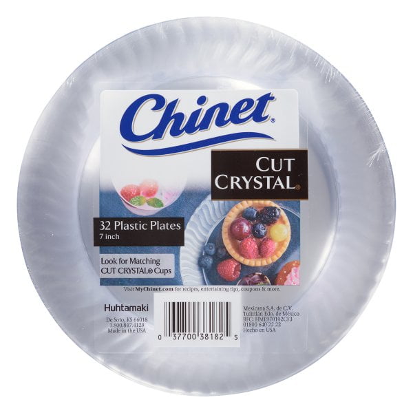 Cut Crystal Clear Plastic 7 inch Plates 32 ct.