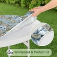 thumbnail image 5 of Pioneer Flower Floral Print Pattern Round Fitted Tablecloth with Elastic Edge,Dining Table Cover Waterproof,Outdoor Round Tablecloth for Camping,Dining,Indoor and Outdoor, 5 of 7
