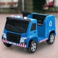 thumbnail image 3 of Gymax 12V Recycling Garbage Truck Electric Ride On Toy Remote w/Recycling Accessories Blue, 3 of 10