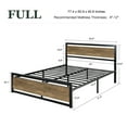 thumbnail image 7 of Amolife Full Size Metal Platform Bed Frame with Wooden Headboard, 12.4" Under-Bed Storage, Brown, 7 of 7
