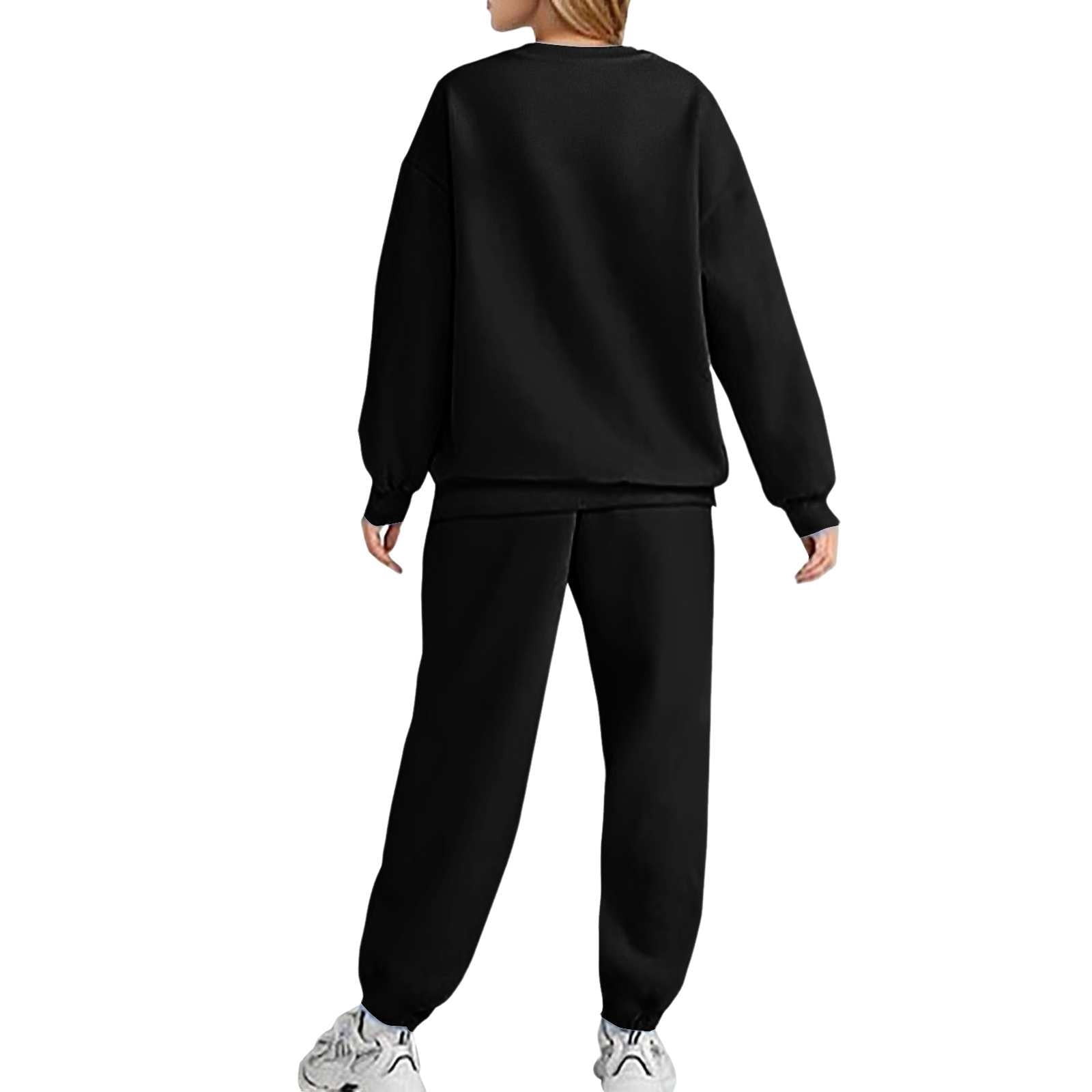 LEKODE Sweat Pants and Hoodie Set Women Matching Sweat Set Two