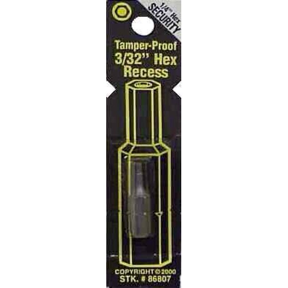 Punta de destornillador BWT Hex de acero al carbono de 3/32 pulgadas x 2,5 cm