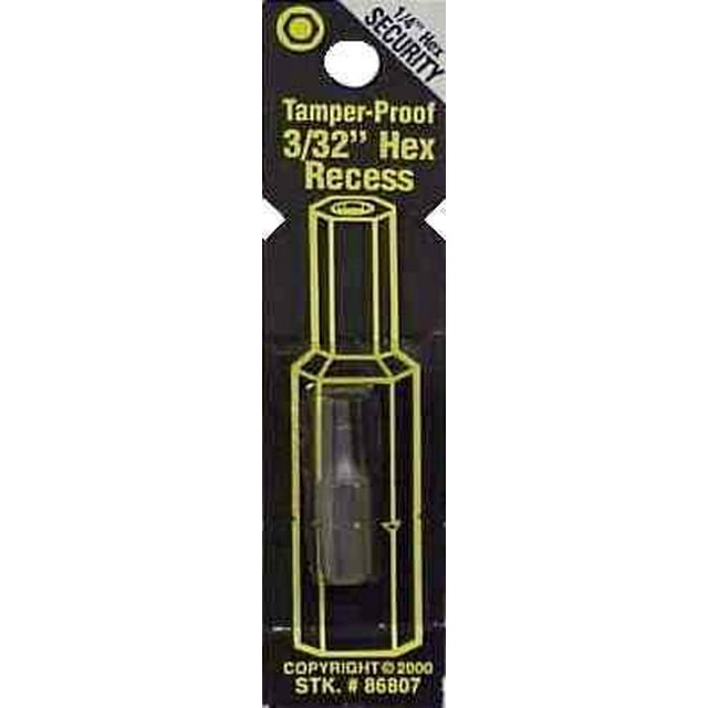 Punta de destornillador BWT Hex de acero al carbono de 3/32 pulgadas x 2,5 cm