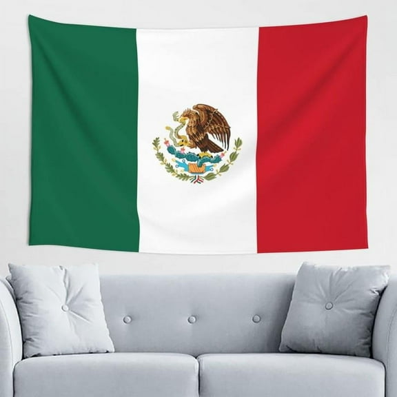 Mexico Flag Tapestry Wall Hanging, Mexico Mexican Hippie Art Wall Decoration Tapestry, Tapestry For Bedroom Living Room Dorm Home Decoration (Mexico 60x40in)
