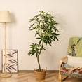 thumbnail image 6 of 5ft Artificial Money Tree, Faux Pachira Aquatica Plant in Black Pot, Fake Trees for Office Home Living Room Floor Patio Greening Porch Decor, 6 of 7