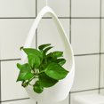 thumbnail image 4 of Eolstice Hanging Stand Flower Pot with White Plastic Design, Small Floating Succulents Potting Container for Cactus and Chlorophytum, for Home, Garden, and Office Decor, 4 of 6