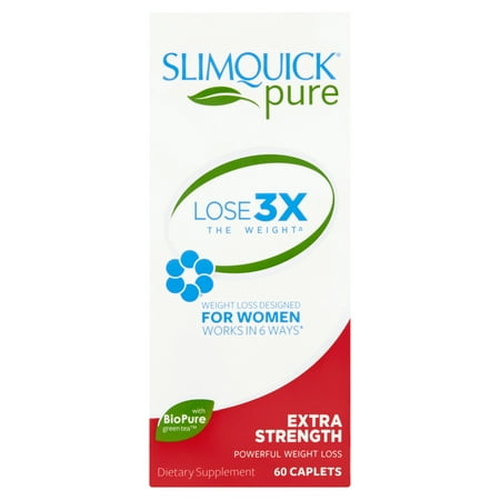 Slimquick Pure Extra Strength Powerful Weight Loss Caplets For Women, 60 (Best Anxiety Meds For Weight Loss)