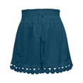 thumbnail image 4 of Bmisegm Womens Casual Shorts Lace Beach Relaxed Drawstring Tie Loose Bottoms Daily Women's Shorts BU3 M, 4 of 5