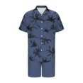 thumbnail image 4 of GERsome Men's Hawaiian Matching Sets 2 Piece Button Down Floral Shirts and Shorts Summer Vacation Outfits S-3XL, 4 of 5