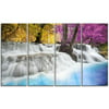 DESIGN ART Designart - Erawan Waterfall - 4 Panels Landscape Photography Canvas Print