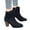 Black, variant on Women's High Heel Ankle Boots Stacked Zipper Booties Buckle Strap Short Booties Shoes