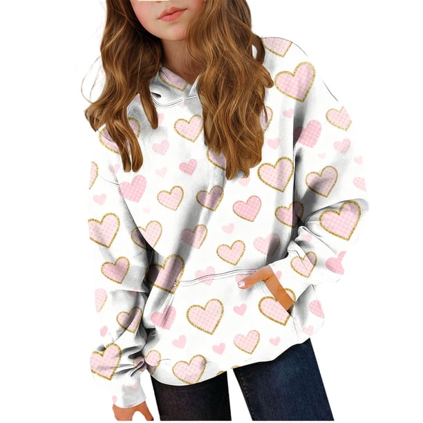 Sudadera con capucha para niñas y niños, sudadera de manga larga con cuello redondo y estampado de moda, jersey con bolsillo