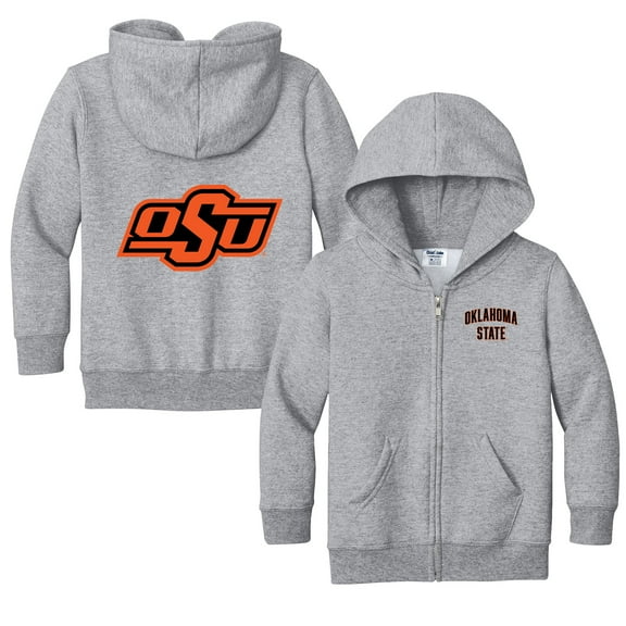 Toddler Chad & Jake Heather Gray Oklahoma State Cowboys Primary Logo Full-Zip Hoodie