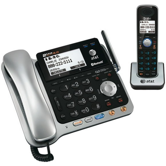 AT&T(R) TL86109 DECT 6.0 Système Téléphonique Connect-to-Cell(TM) 2 Lignes Avec/sans Fil Bluetooth(R) (Système de Base et Combiné Unique)
