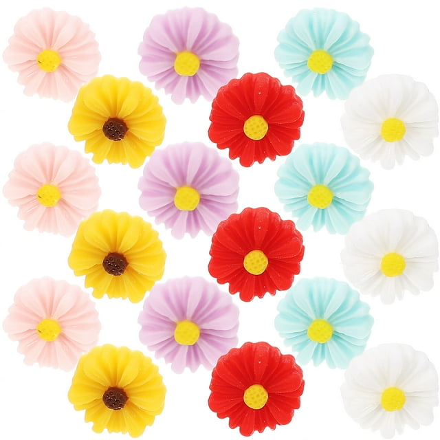 OULII 30Pcs Flower Shape Push Pin Assorted Color Resin Map Supply for Artists