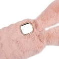 thumbnail image 3 of for iPhone 14 Pro Case for Girls, Luxury Women Cute Toy Warm Furry Fuzzy Soft Rabbit Ear Faux Fur Hair Plush Diamond Camera Frame Warm Winter Skin Case Cover for iPhone 14 Pro, Pink, 3 of 3