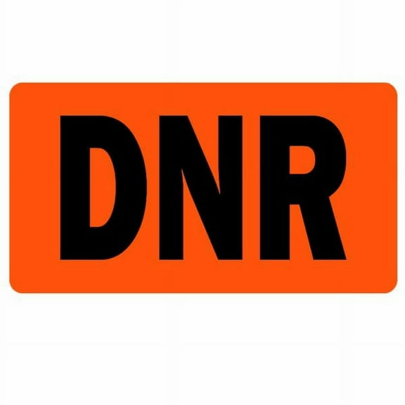 2" x 1" DNR Medical Healthcare Labels, Fluorescent Orange