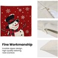 thumbnail image 6 of Snowman Christmas Pillow Covers 18x18 Inch Set of 2, Red Background White Snow Snowman Decorative Throw Pillows Farmhouse Linen Xmas Winter Holiday Cushion Case for Sofa Couch Outdoor Decor, 6 of 6