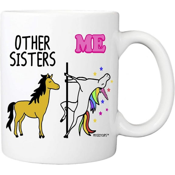Other Sisters Me Unicorn Coffee Mug - 11oz Novelty Cup For Little, Big, Sister, Best Friend, Twin, Sibling - Birthday, Christmas, Valentine's Day, Graduation Mug