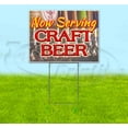 thumbnail image 1 of Now Serving Craft Beer (18" x 24") Yard Sign, Includes Metal Step Stake, 1 of 6