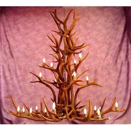 

Reproduction Antler Elk Cascade 16 Light Sockets Chandelier with 6 ft. Rustic Bronze Chain - Large