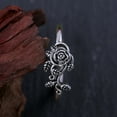 thumbnail image 4 of Anillo vintage Anillo de dedo diseñado con rosa Anillo de bodas Joyería de dedo delicado Tamaño 7 Plata, 4 of 5
