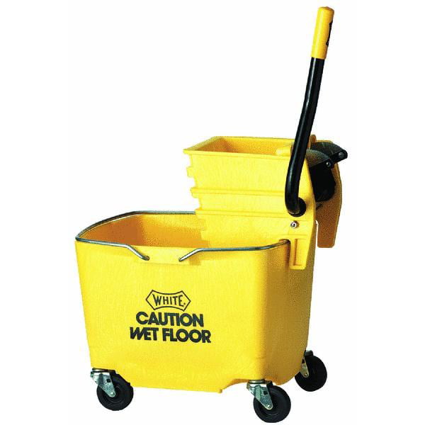 YELLOW Kentucky Wringer 31L Large Mop Bucket on Wheels Commercial Cleaning 