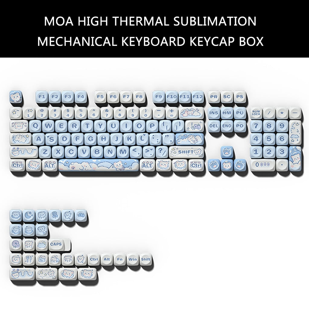 Customizable 144 PBT Keycaps with MOA Profile Keycaps for 61/87/96/98/104/108 Mechanical Keyboards Enthusiasts Hobbyists