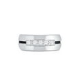 thumbnail image 2 of 10kt White Gold Mens Round Diamond Wedding Black Groove Band Ring 1/2 Cttw, 2 of 4