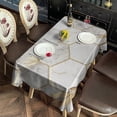 thumbnail image 2 of White Marble Gold Leaf Hexagon Pattern Rectangle Tablecloth 60"x102",Waterproof Polyester Rectangle Table Cloth, Wipeable Spillproof Polyester Tablecloth for Dining, Camping, Indoor and Outdoor, 2 of 6