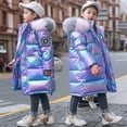 thumbnail image 6 of YunPes Metallic Winter Coat for Girls Long Plush Hooded Puffer Jacket Weterproof Windproof Parka Thick Heavyweight Snowsuit, 6 of 7