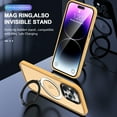 thumbnail image 4 of Magnetic for iPhone 12 Pro Max Case, Compatible for Mag-Safe Charging with Kickstand Ring Holder, Military-Grade Shockproof Protection Translucent Back for iPhone 12 Pro Max Phone Case, Orange, 4 of 6
