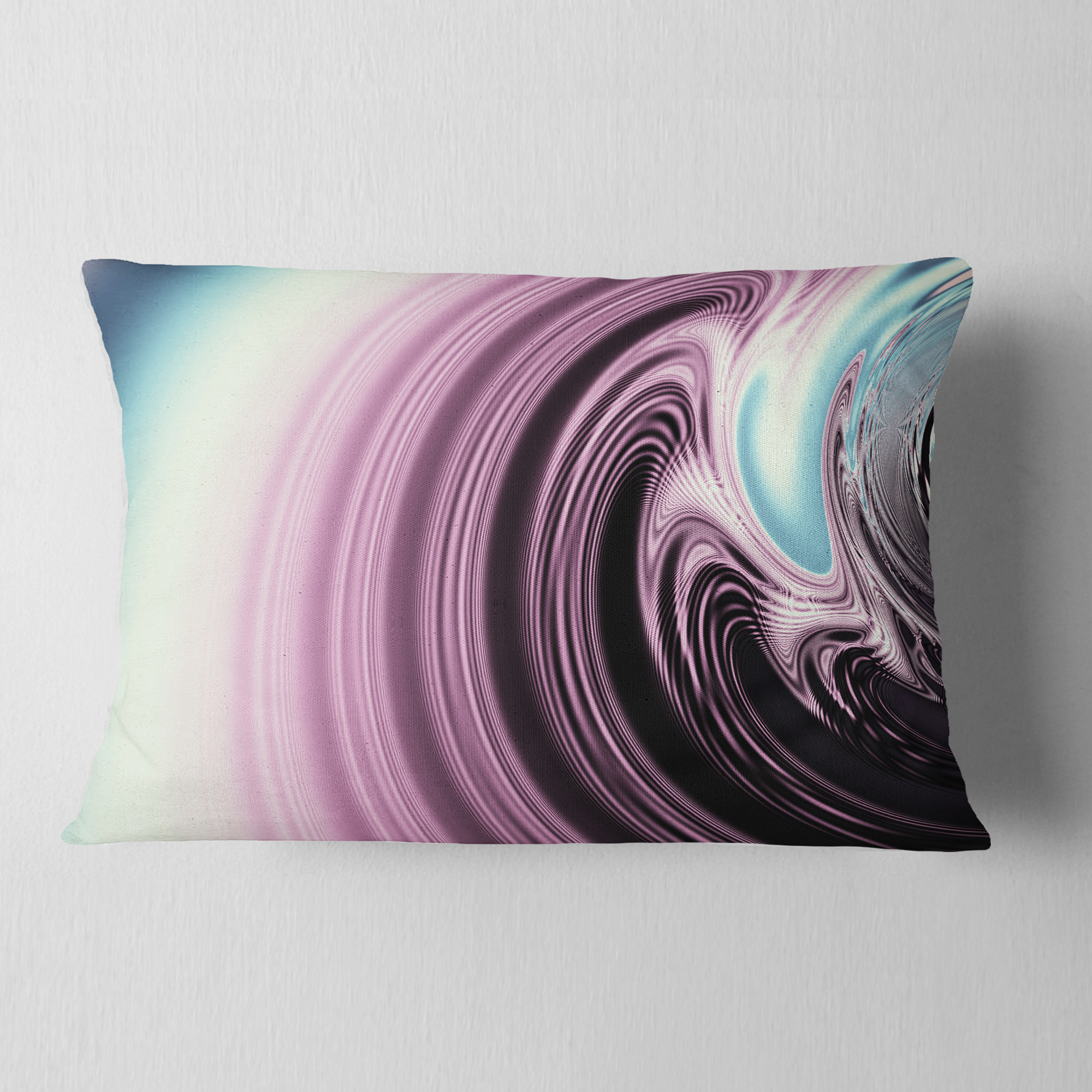Designart Unique Purple Fractal Art Pattern - Abstract Throw Pillow - 12x20