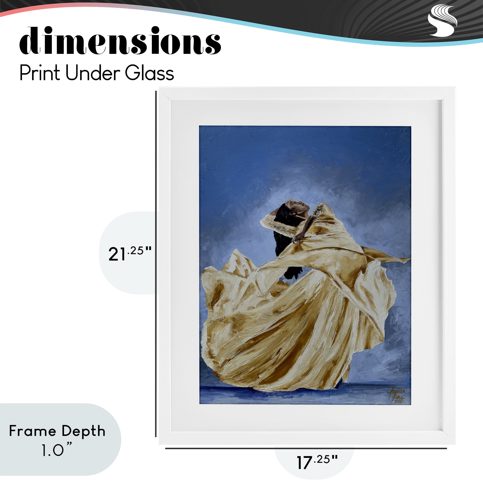 Stupell Industries Expressive Elegant Dancer White Framed Print Under Glass, design by Lauren Luna