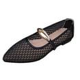 thumbnail image 2 of Dakaela Mesh Ballet Flats for Women Pointy Toe Mary Jane Ballerina Flats Shoes Women's Fishnet Flat Sandals for Dressy Summer Black,7.5, 2 of 9