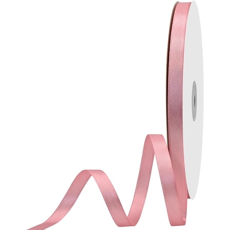 3/8 inch Wide 100 Yards Double Face Dusty Pink Satin Ribbon Fabric Ribbon for Gift Wrapping Very Suitable for Weddings Decoration Bouquet Balloons Arts Craft Sewing Hair Bow Invitation
