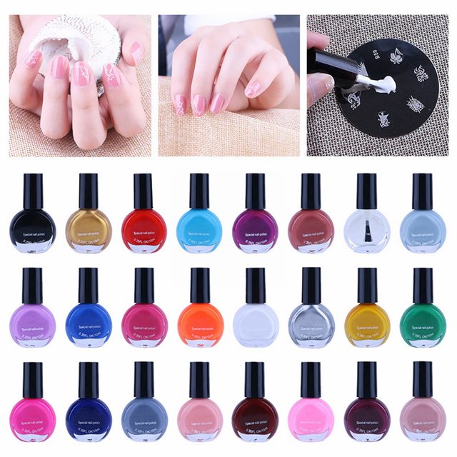Nail Printing Oil 10ml Painted Nail Polish Non Peelable Multi Color Optional Easy To Use