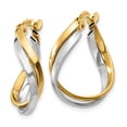 thumbnail image 2 of 14K Two-Tone Gold Earring Hoop Women'S 19 mm 8 Polished Twisted Earrings, 2 of 4