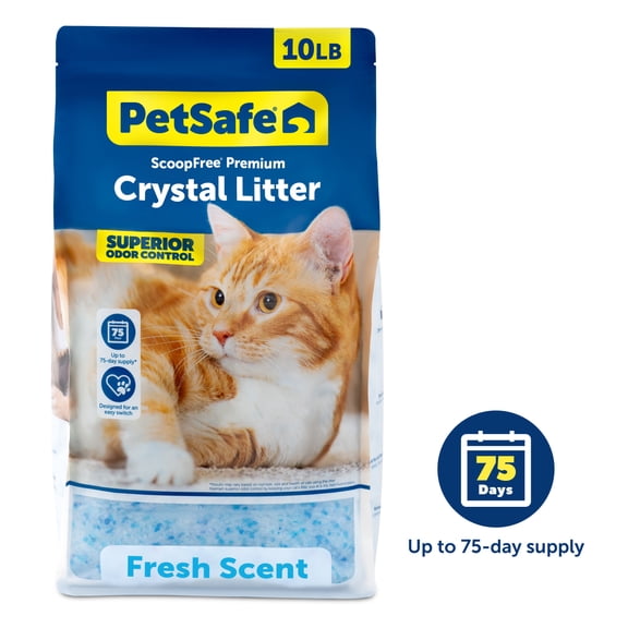 PetSafe ScoopFree Premium Fresh Crystal Cat Litter, 10 lb Bag, Odor Control Lasts Up to 2.5 Months