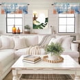 thumbnail image 4 of Summer Ocean Valance Curtain for Windows Coastal Jellyfish Orange Corals Shells Teal Wooden Rod Pocket Curtain Valances Short Window Treatments for Kitchen Bathroom Laundry Basement 60 x 18 Inch, 4 of 9